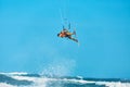 Recreational Water Sports Action. Kiteboarding Extreme Sport. Summer Fun. Hobby Royalty Free Stock Photo