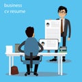 Recruiment concept. Job Interview,Business Resume and cv,Business male people talk Royalty Free Stock Photo