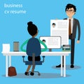 Recruiment concept. Job Interview,Business Resume and cv,Business people talk Royalty Free Stock Photo