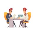 Recruiter Cartoon Illustration