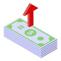 Recruiter cash money pack icon, isometric style