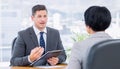 Recruiter checking the candidate during job interview Royalty Free Stock Photo