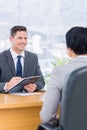 Recruiter checking the candidate during a job interview Royalty Free Stock Photo