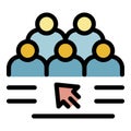 Recruiter people work icon color outline vector Royalty Free Stock Photo