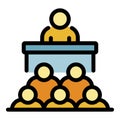 Recruiter speaker icon color outline vector Royalty Free Stock Photo
