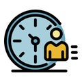 Recruiter time work icon color outline vector Royalty Free Stock Photo