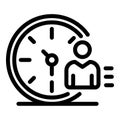 Recruiter time work icon, outline style