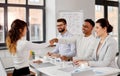 Recruiters having job interview with employee Royalty Free Stock Photo