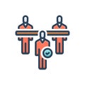 Color illustration icon for Recruiting, enlist and employees