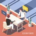 Recruiting Interview Isometric Background Royalty Free Stock Photo