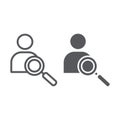 Recruiting line and glyph icon, recruitment and job, employee search sign, vector graphics, a linear pattern on a white