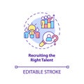 Recruiting right talent concept icon