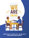 Recruiting vector illustration poster. Social presentation for employment and recruitment. Web recruit resources, choice