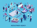 Recruitment Agency Isometric Composition