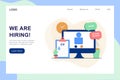 Recruitment agency landing page template. Online job interview, hiring employment process, choosing candidate, searching job conce Royalty Free Stock Photo