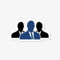 Recruitment agency - sticker concept illustration. Businessman logo icon. People logo icon. Business logo sign