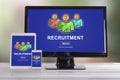 Recruitment concept on different devices Royalty Free Stock Photo