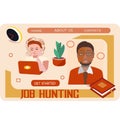 Recruitment find a candidate internet jobs online position. Vector illustration customer relationship management CRM and