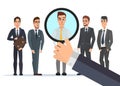 Recruitment Hand Zoom Magnifying Glass Picking. Business Person