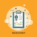 Recruitment, human resources and personnel selection concept, curriculum vitae icon