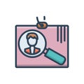 Color illustration icon for Recruitment, enlistment and hiring