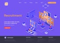 Recruitment isometric landing page.