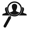 Recruitment magnify glass icon, simple style Royalty Free Stock Photo