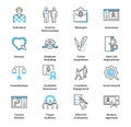 Recruitment marketing icon collection vector set. Hiring talent strategy. Royalty Free Stock Photo