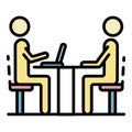 Recruitment meeting icon color outline vector Royalty Free Stock Photo