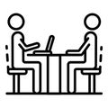 Recruitment meeting icon, outline style Royalty Free Stock Photo