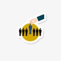 Recruitment people for work sticker logo. Hiring icon
