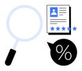 Recruitment Process Evaluation with Star Rating and Candidate Profile Analysis Royalty Free Stock Photo