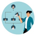 Recruitment Process Featuring Organizational Charts and Individual Profiles. Royalty Free Stock Photo