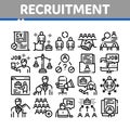 Recruitment And Research Employee Icons Set Vector