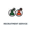 recruitment service icon. human resources, staff search, questionnaire check list, thin stroke concept symbol design, choose