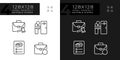 Recruitment stages pixel perfect linear icons set for dark, light mode