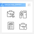 Recruitment stages pixel perfect linear icons set