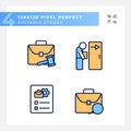 Recruitment stages pixel perfect RGB color icons set