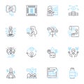 Recruitment Strategy linear icons set. Recruitment, Hiring, Talent, Selection, Strategy, Candidate, Evaluation line