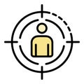 Recruitment target man icon color outline vector