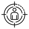 Recruitment target man icon, outline style Royalty Free Stock Photo