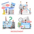 Recruitment web banner set. Idea of HR