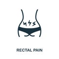 Rectal Pain flat icon. Colored element sign from body ache collection. Flat Rectal Pain icon sign for web design