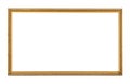 Rectangle antique gold frame isolated on the white background. Rectangle gold frame isolated. Golden frame isolated