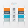 Rectangle and Arrow banner Orange , blue, gray color Royalty Free Stock Photo