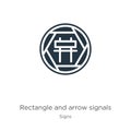 Rectangle and arrow signals icon vector. Trendy flat rectangle and arrow signals icon from signs collection isolated on white