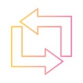 Rectangle arrows gradient style icon vector design