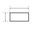 Rectangle with arrows for measuring length and width. Linear template. Black simple illustration. Contour isolated vector image on