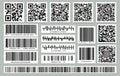 Rectangle barcode, qr code set Royalty Free Stock Photo