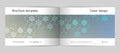 Rectangle brochure template layout, cover, annual report, magazine in A4 size with molecular background. Vector